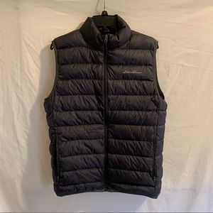 Eddie Bauer Gray Full-Zip Puffer Vest - Like New - M